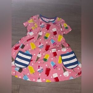Mini Boden Ice Cream Tunic in pink with a colorful popsicle print 5-6Y